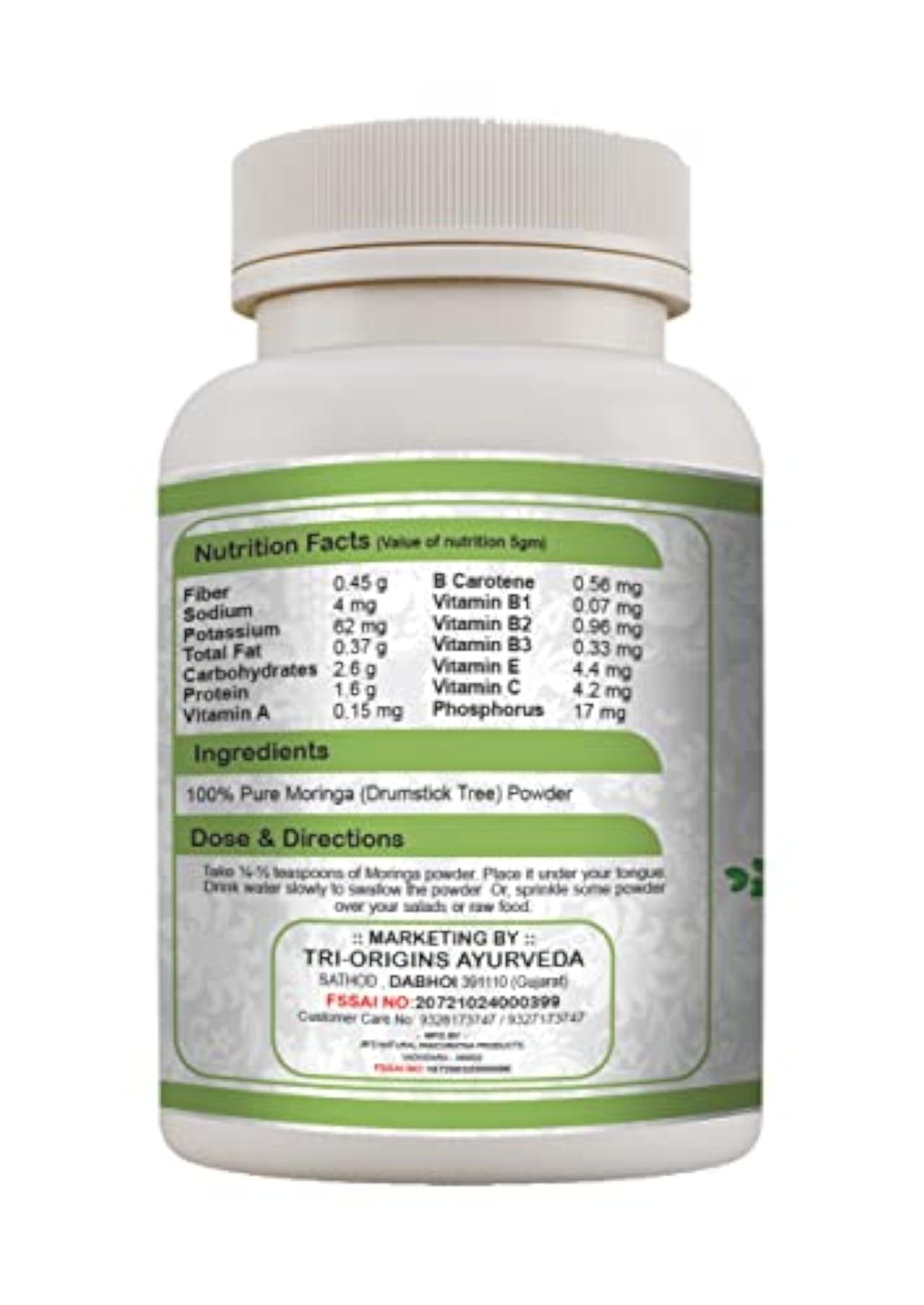 100% Moringa Powder, Superfood for Health and Wellness